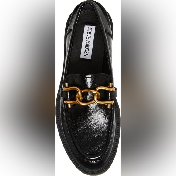 STEVE MADDEN Shoes $100 Karmine Women Flats Oxfords Black Leather Size 7.5M NWT - Picture 6 of 12